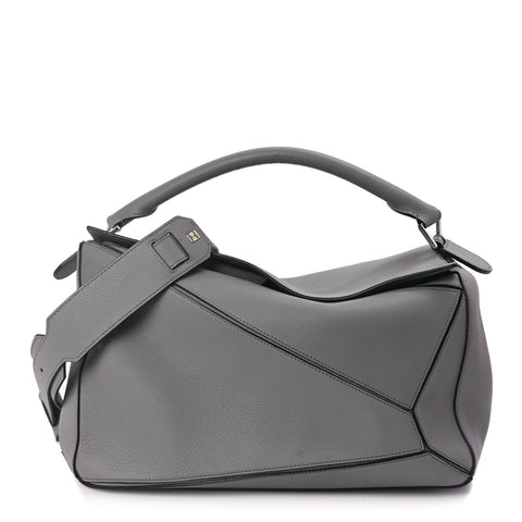 Calfskin Large Puzzle Bag Grey