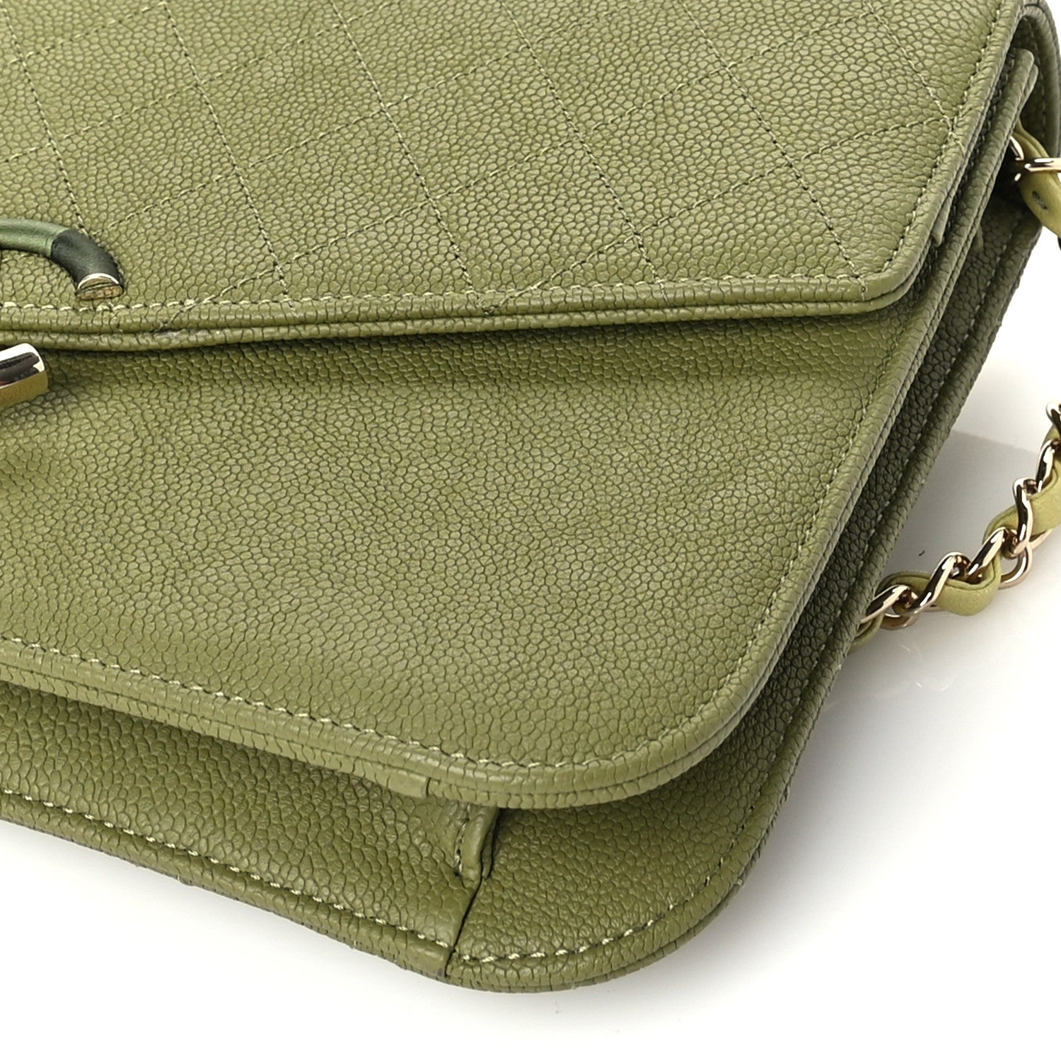 Chanel Grained Calfskin Quilted Cuba Flap Khaki 9 of 9
