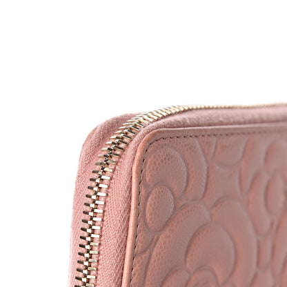 Chanel Caviar Camellia Embossed Zip Around Large Gusset Wallet Nude 12 of 15