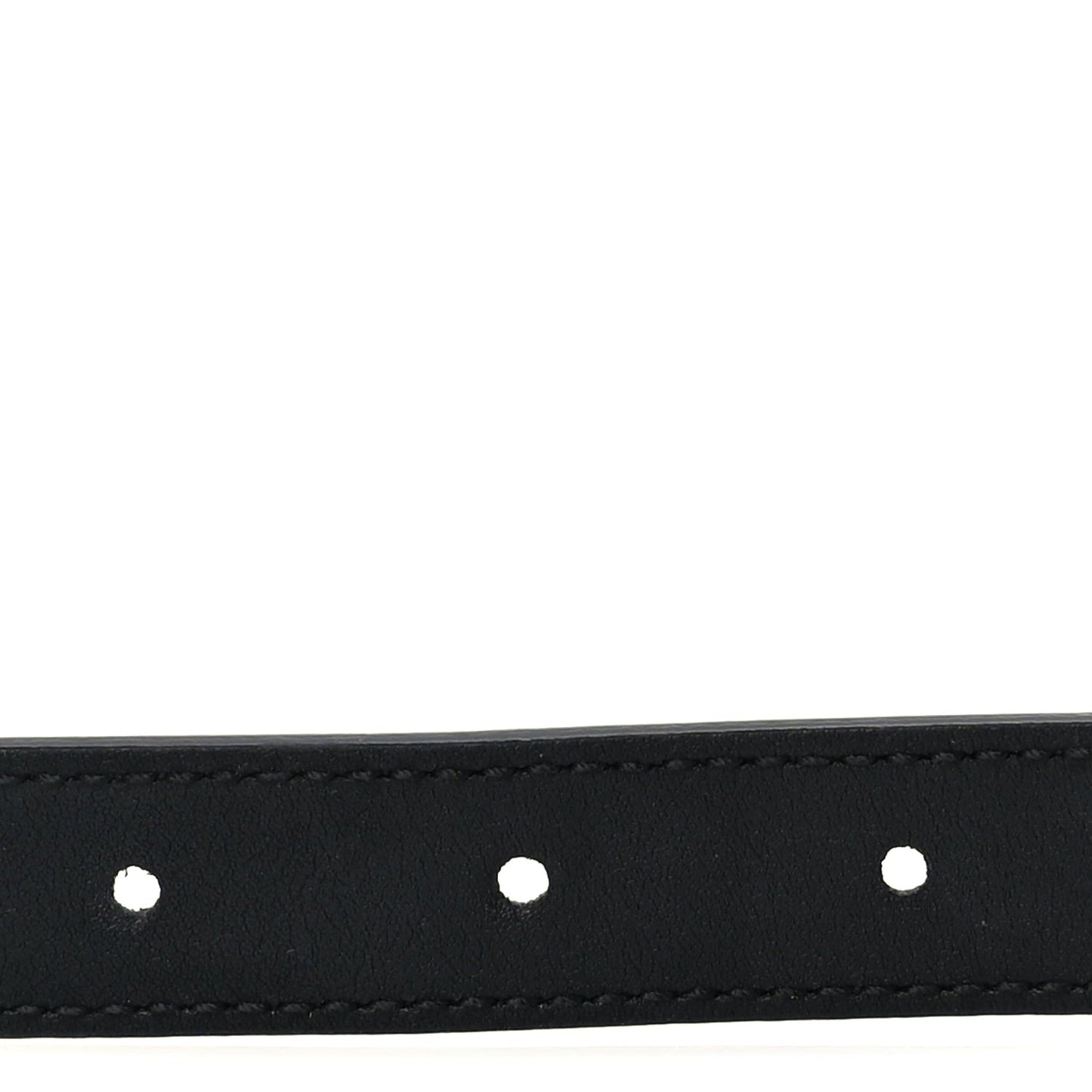 Moon Calfskin Pearl Double G 20mm Belt 80 32  Black Cream