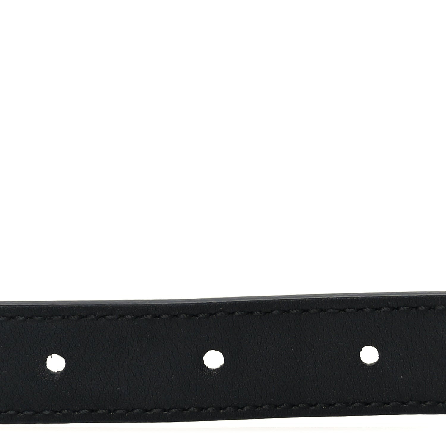 Gucci Moon Calfskin Pearl Double G 20mm Belt 80 32  Black Cream 4 of 6