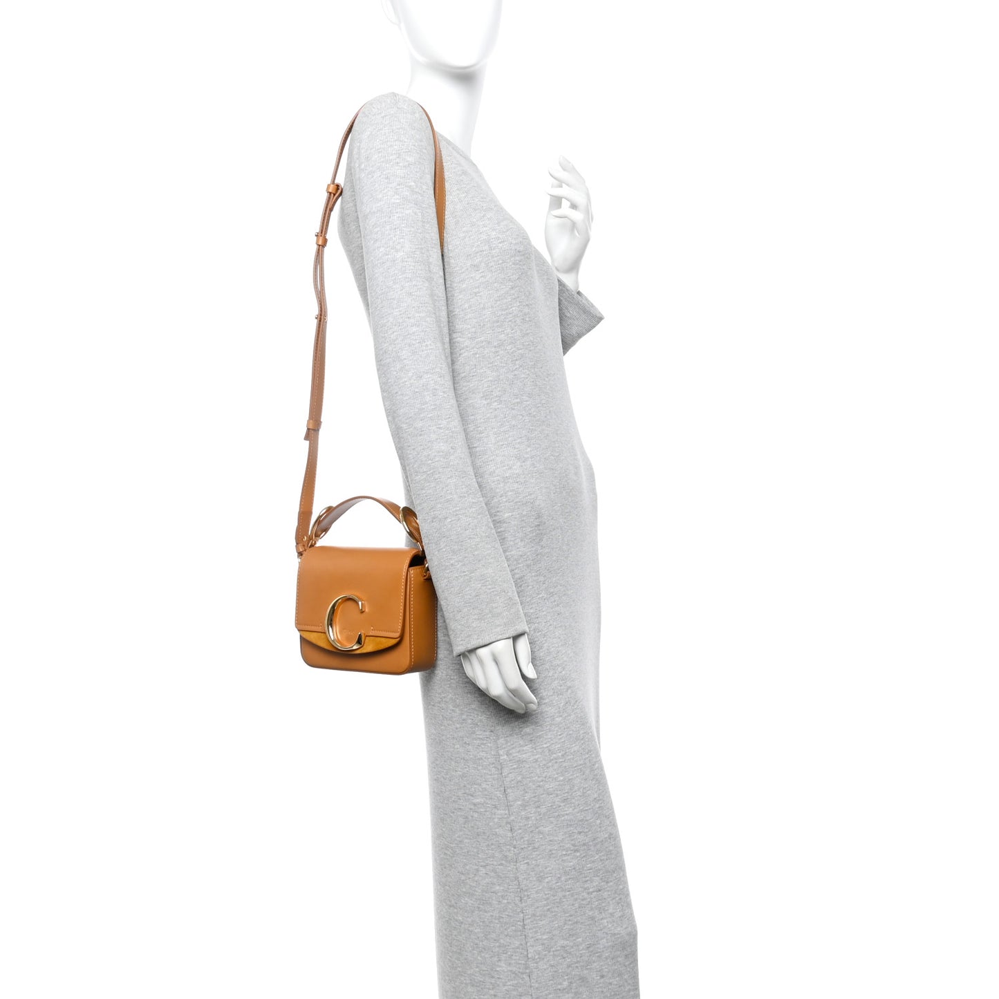 Calfskin Mini C Double Carry Autumnal Brown