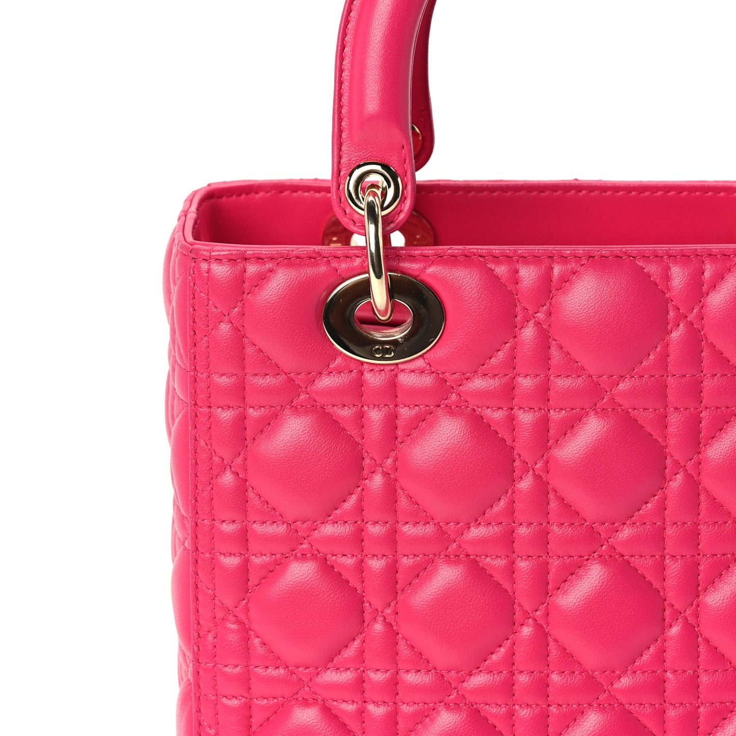 Lambskin Cannage Medium Lady Dior  Fuchsia