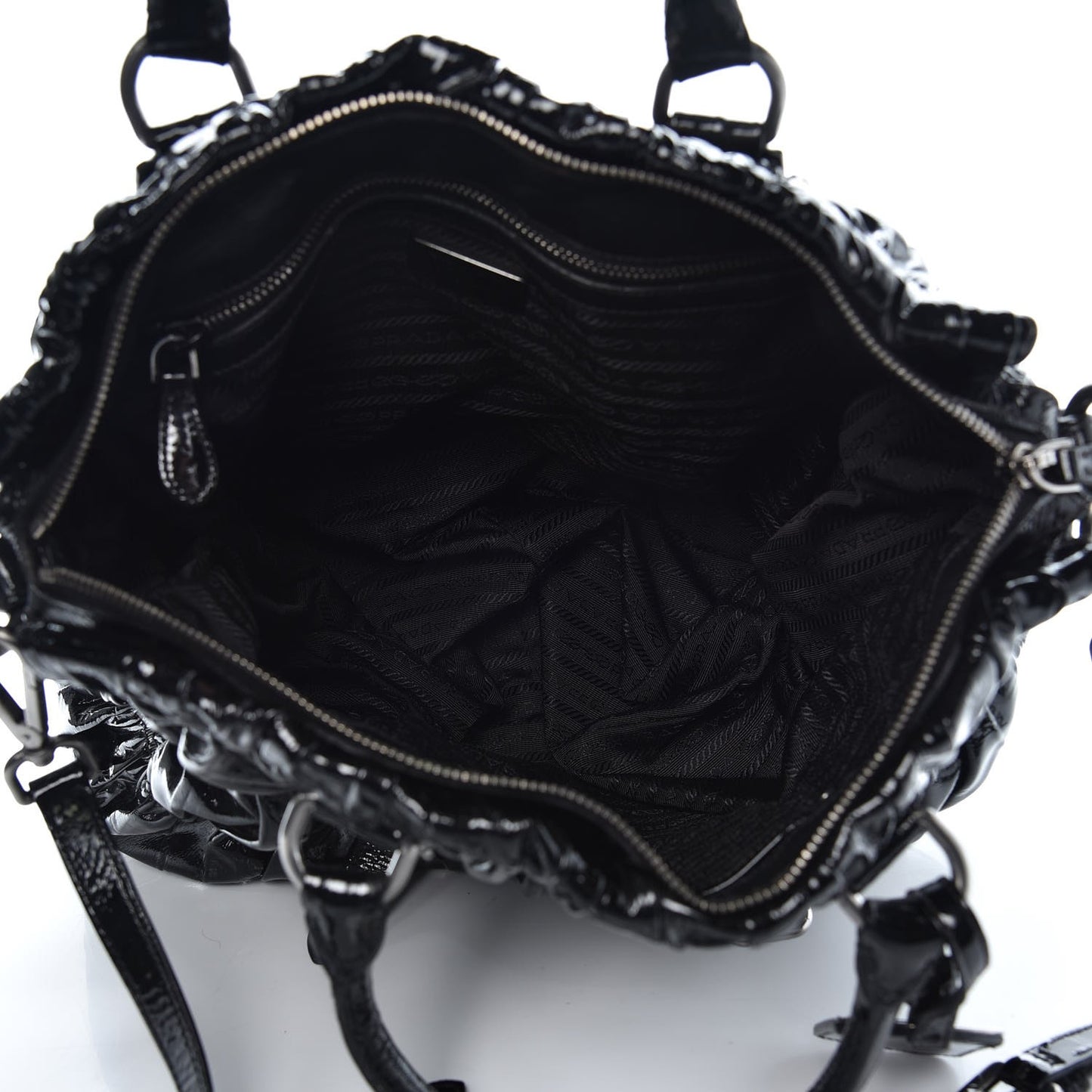 Vernice Gaufre Tote Black
