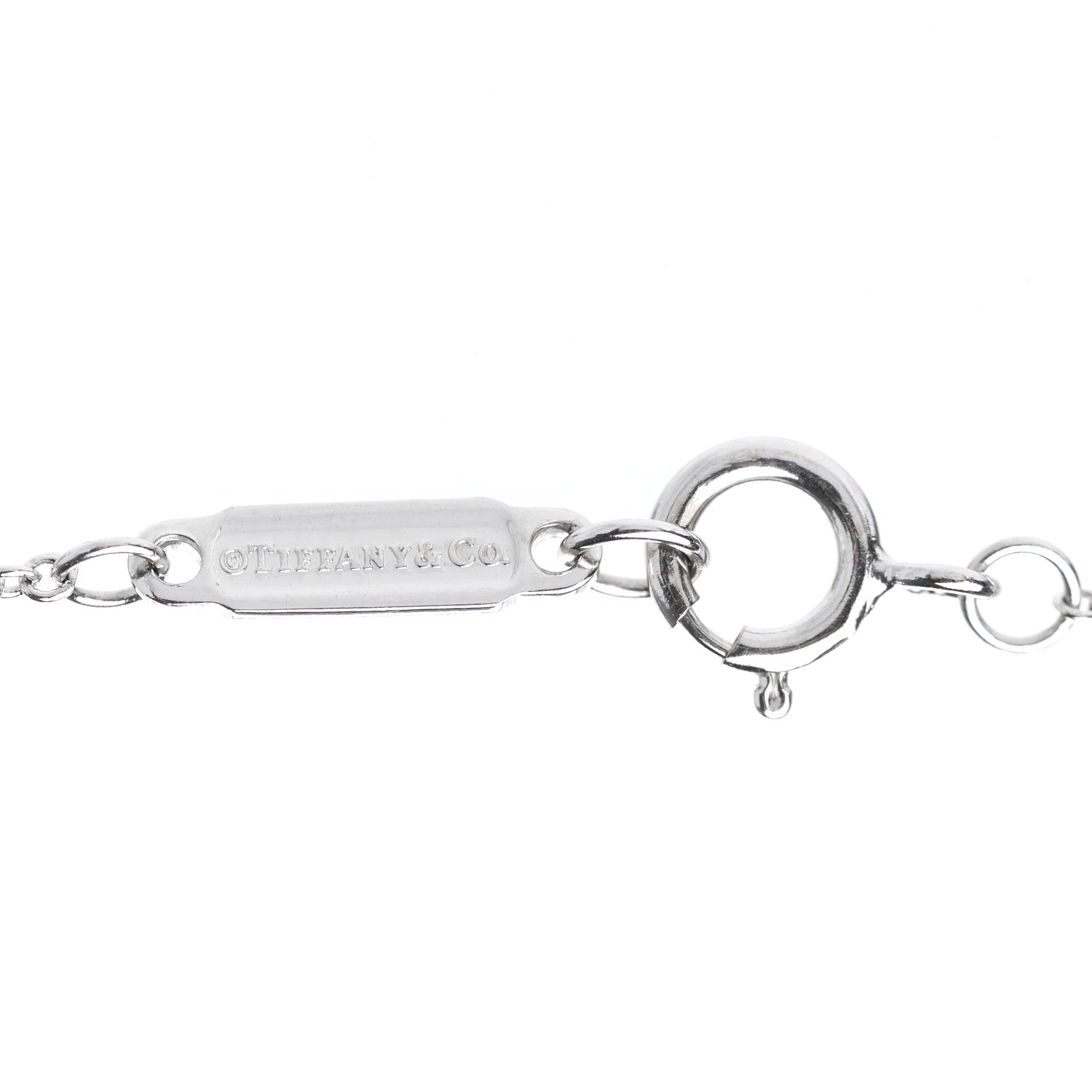 Tiffany 18K White Gold Diamond Small T Smile Pendant Necklace 5 of 6