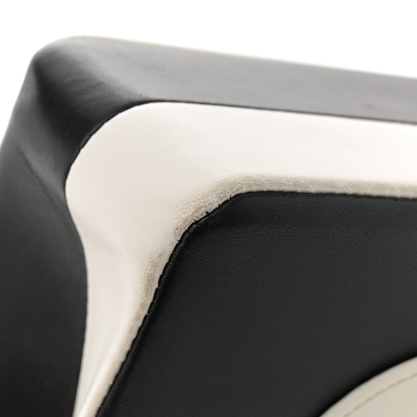 Lambskin Geometric Patchwork Medium Double Flap White Black