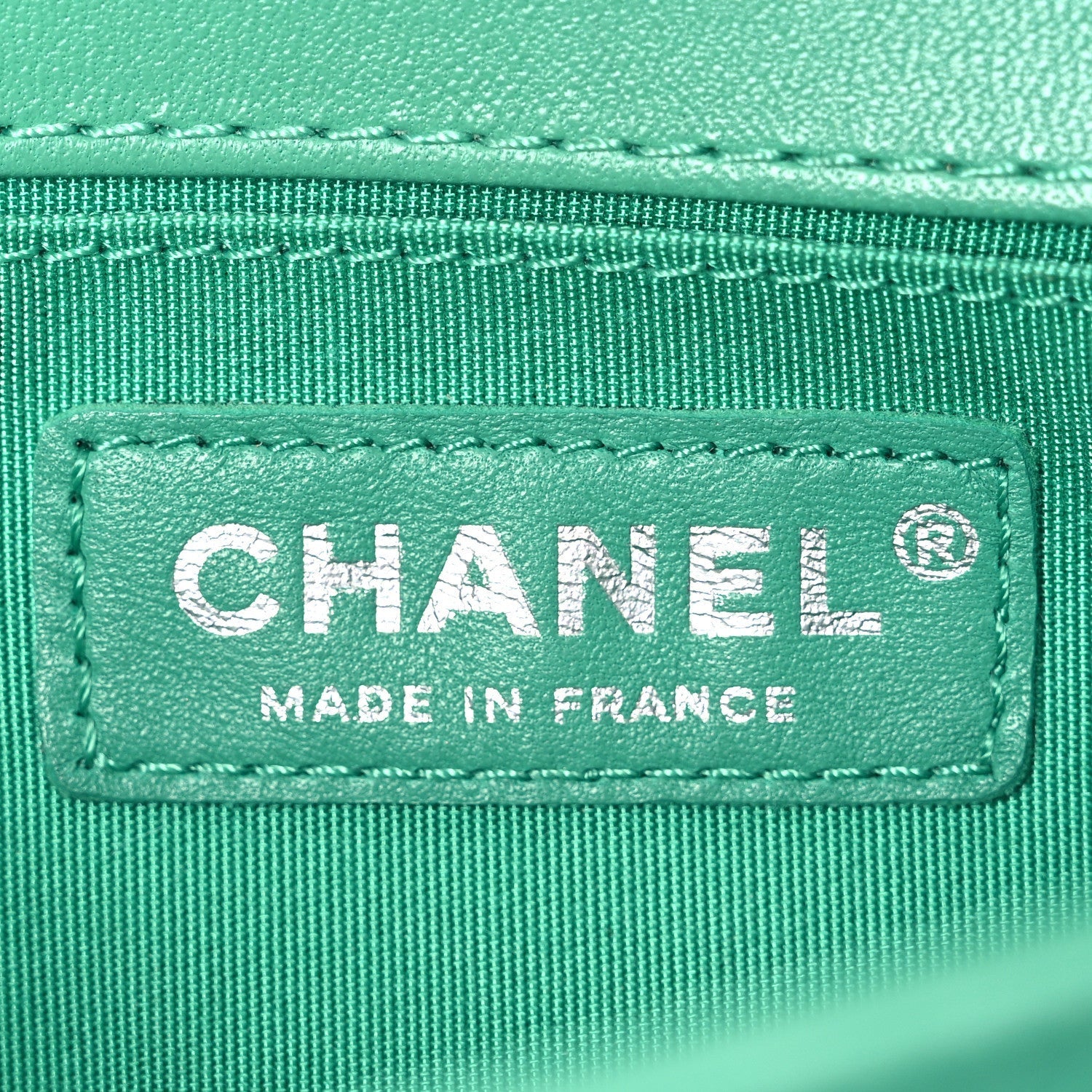 Chanel Lambskin Rubber Quilted Small Tone Boy Flap Green Black 6 of 7