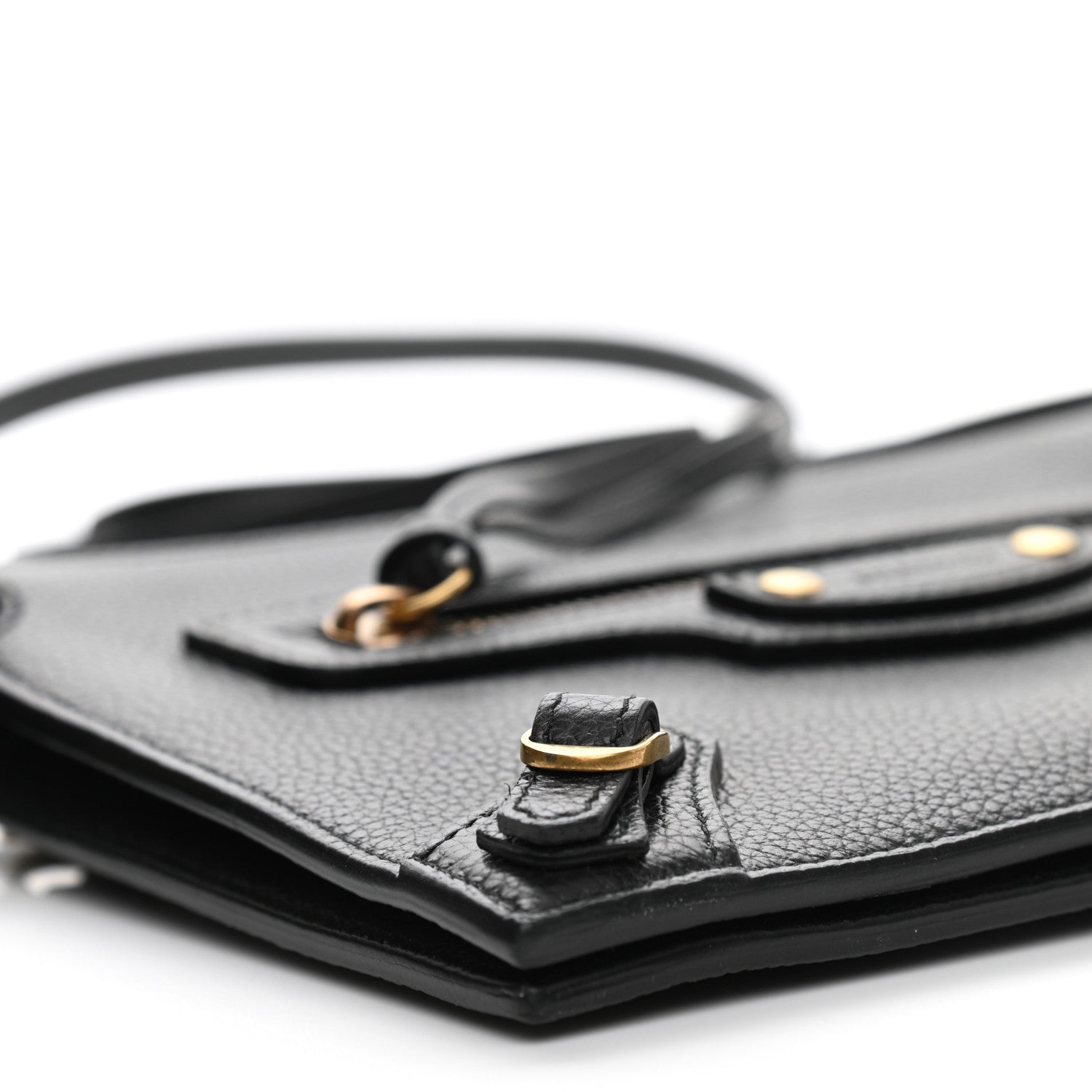 Balenciaga Grained Calfskin Neo Classic Gold Hardware Multipouch Black 8 of 9