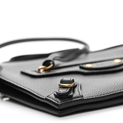 Balenciaga Grained Calfskin Neo Classic Gold Hardware Multipouch Black 8 of 9
