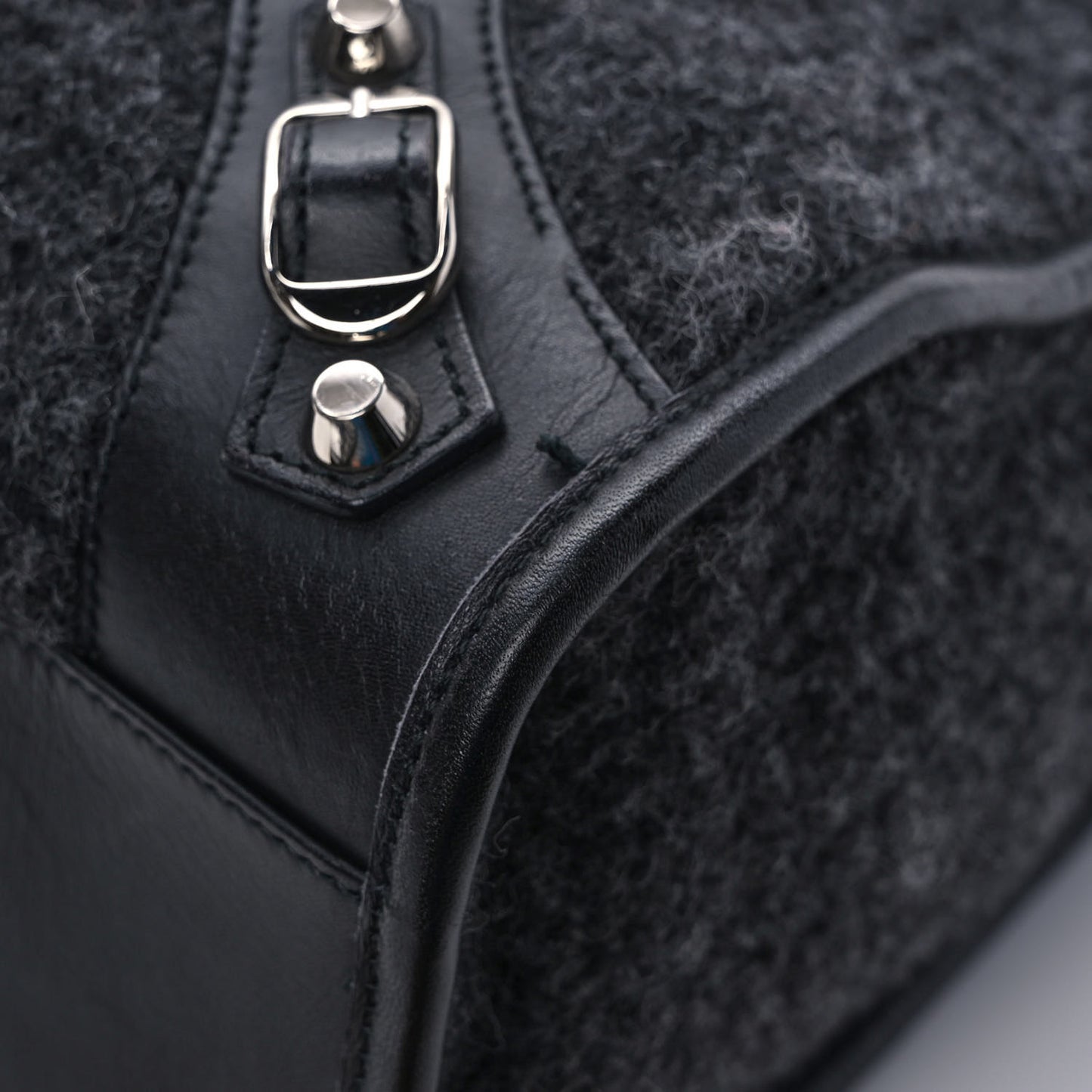 Alpaca Calfskin Classic Silver Hardware City Black