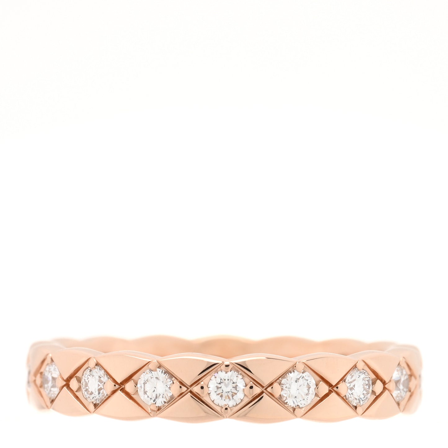 18K Beige Gold Diamond Mini Coco Crush Ring 48 4.5