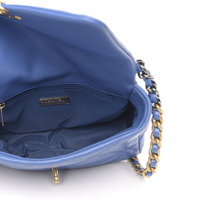 Chanel Lambskin Quilted Medium 19 Flap Blue 5 of 11