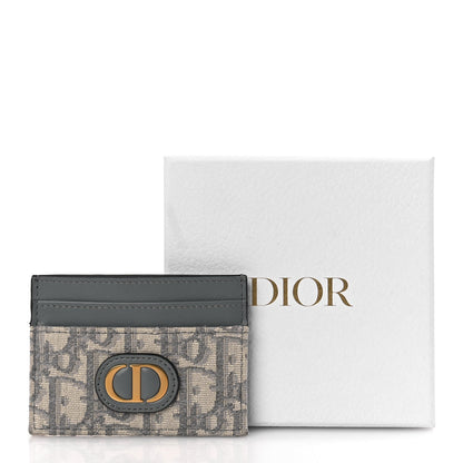 Christian Dior Oblique Calfskin 30 Montaigne Freesia Card Holder Grey 9 of 9