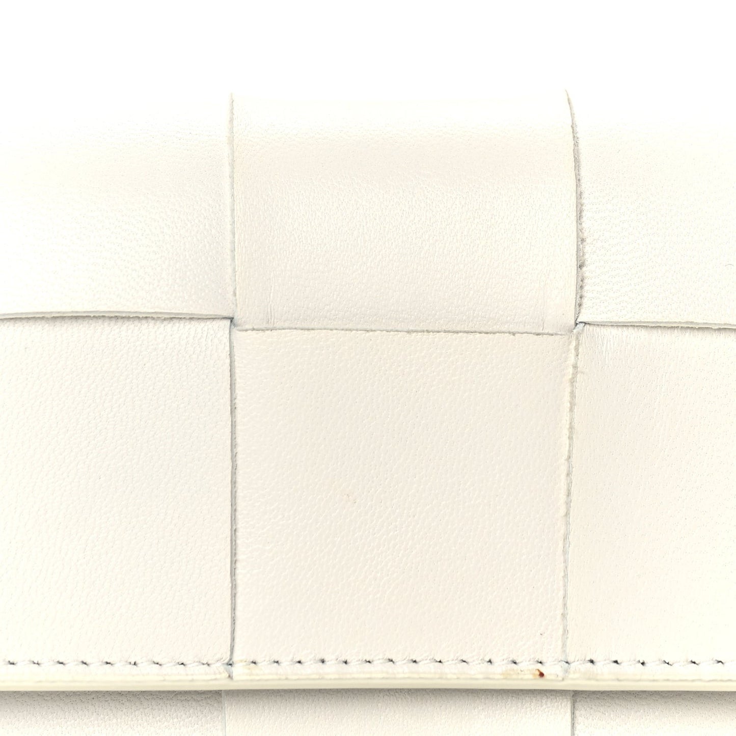 Nappa Maxi Intrecciato Trifold Zip Wallet White
