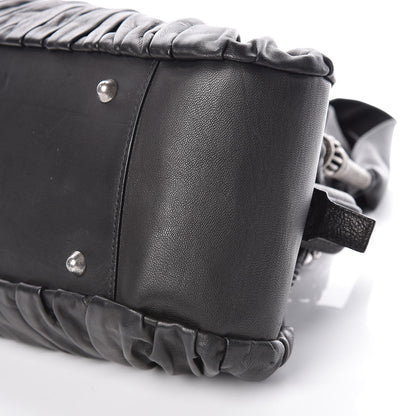Christian Dior Lambskin Plisse Pleated Frame Satchel Black 16 of 16