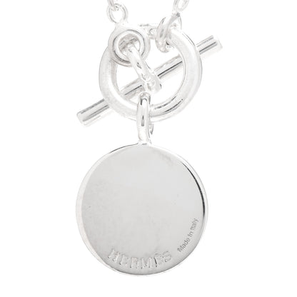 Hermes Sterling Silver Mini Clou de Selle Charm Pendant Necklace 4 of 5