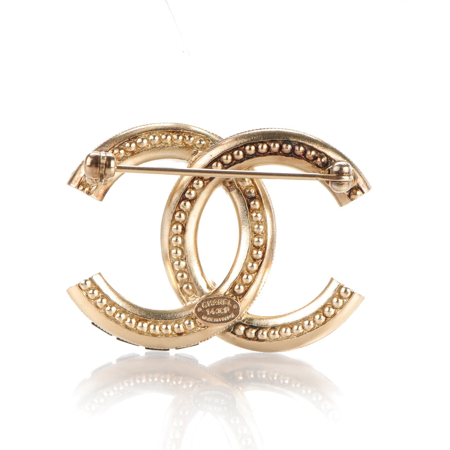 Chanel Baguette Crystal CC Brooch Gold 3 of 4