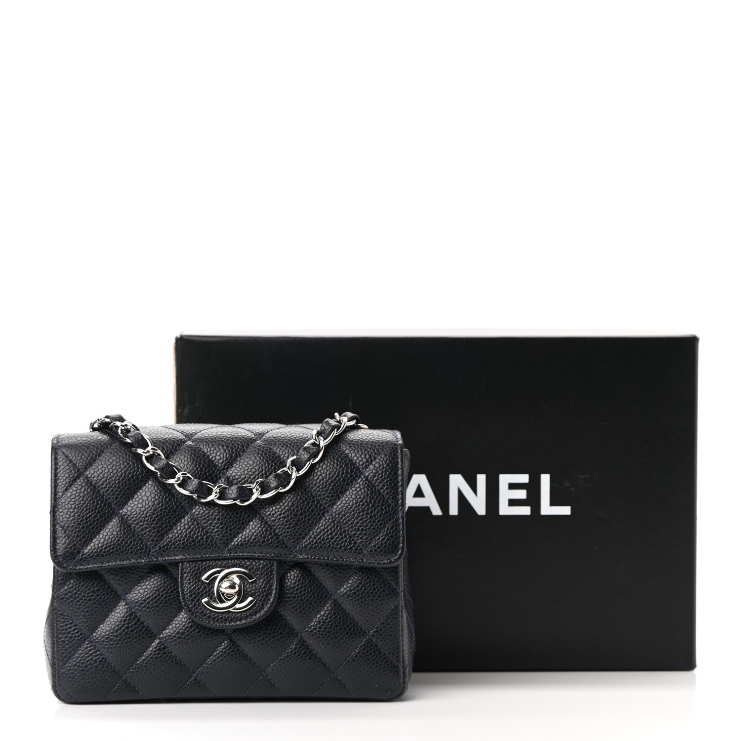 Chanel Caviar Quilted Mini Square Flap Navy 11 of 11