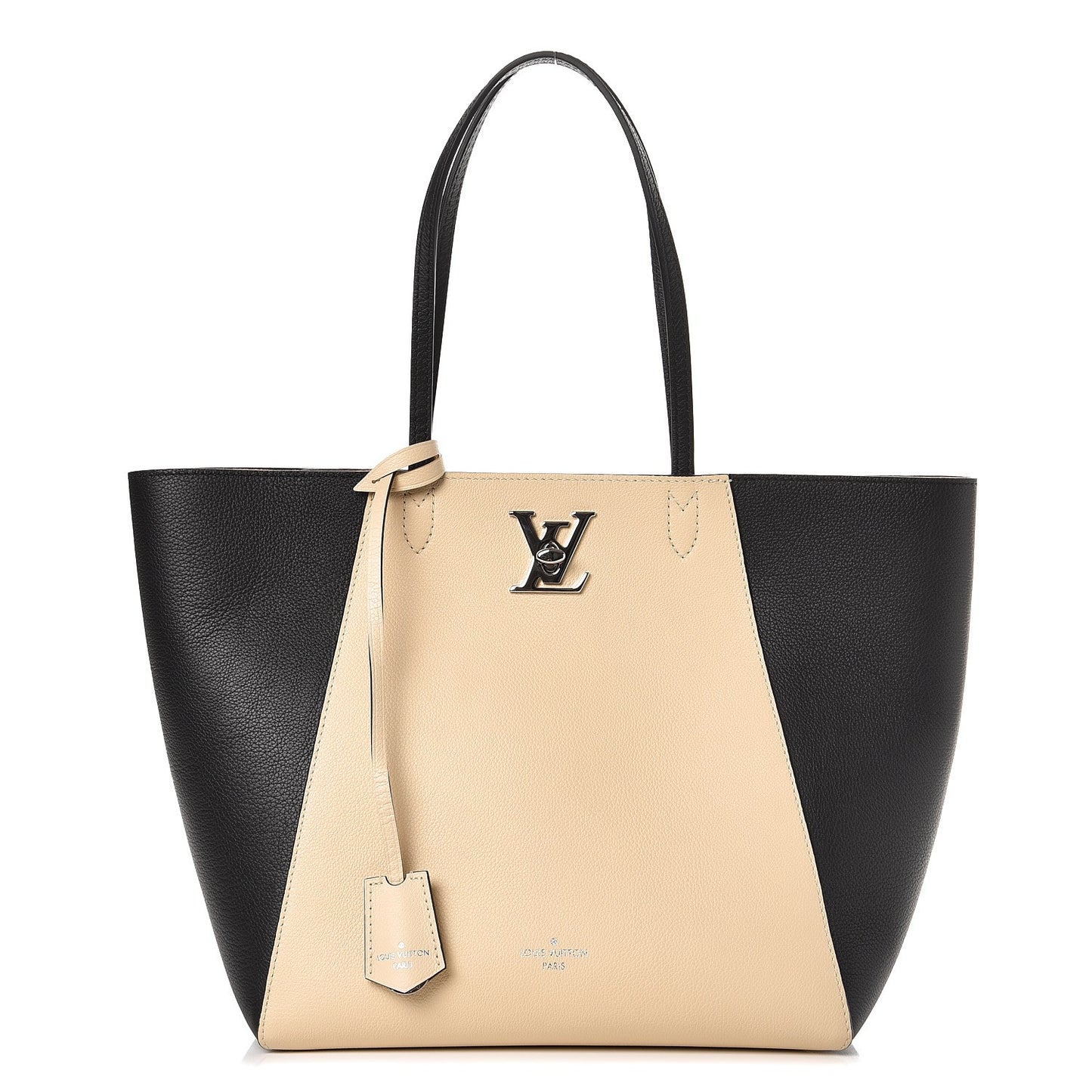 Calfskin Lockme Cabas Vanille Black