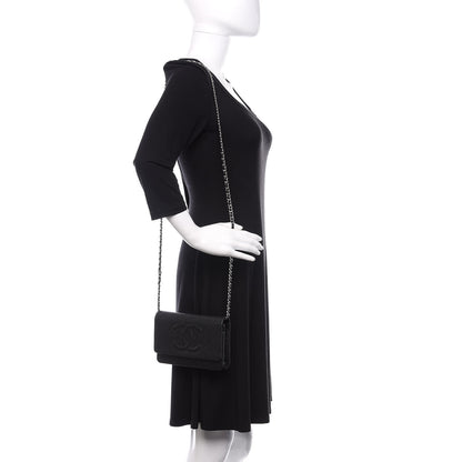 Chanel Caviar Timeless CC Wallet On Chain WOC Black 2 of 12