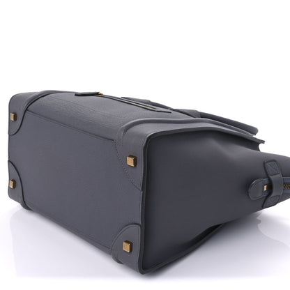 Celine Drummed Calfskin Mini Luggage  Kohl 9 of 9