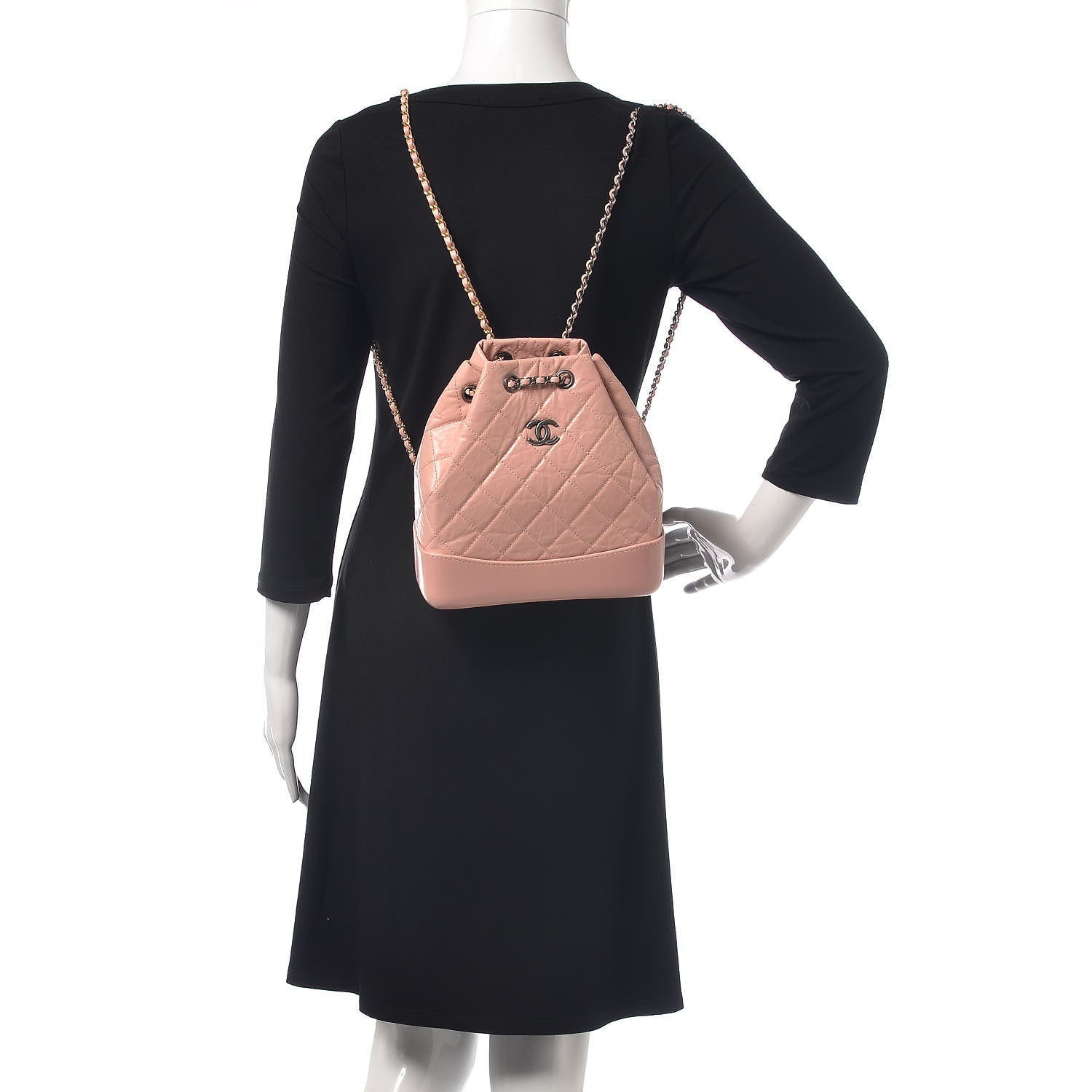 Chanel Aged Calfskin Quilted Small Gabrielle Backpack Pink 2 of 10