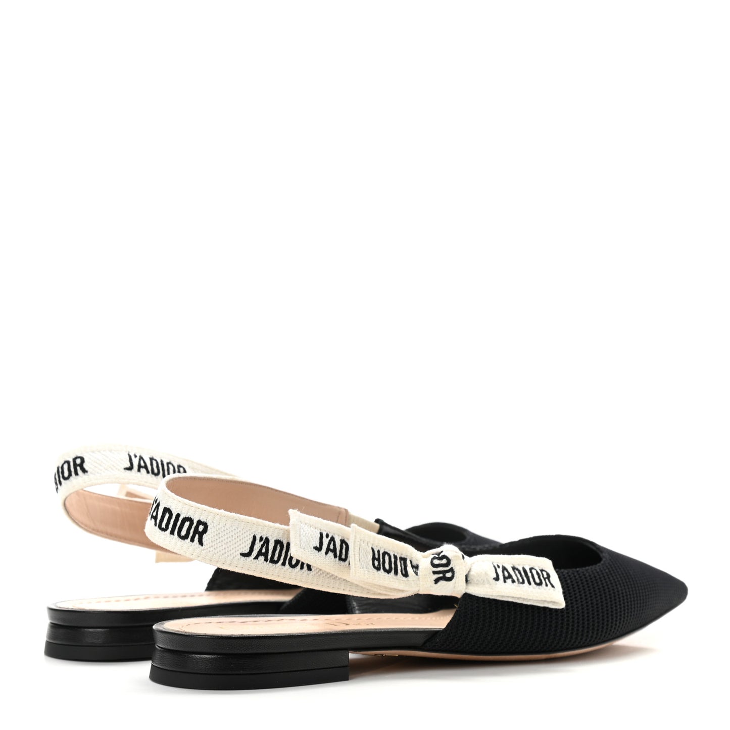 Technical Canvas Ribbon J'Adior Slingback Ballet Flats 36.5 Black