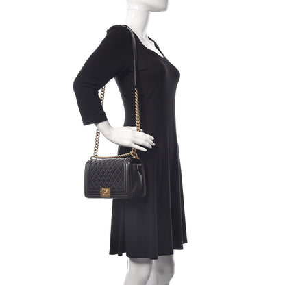 Chanel Calfskin Quilted Medium Boy Flap Black 2 of 9