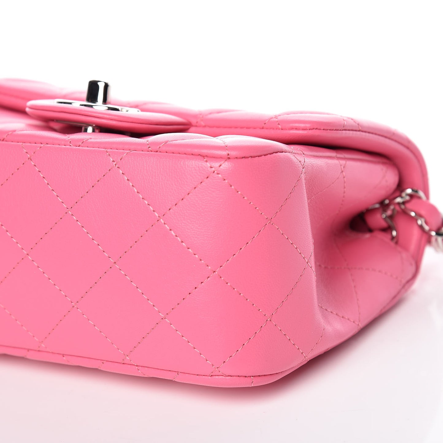 Lambskin Quilted Mini Square Flap Pink