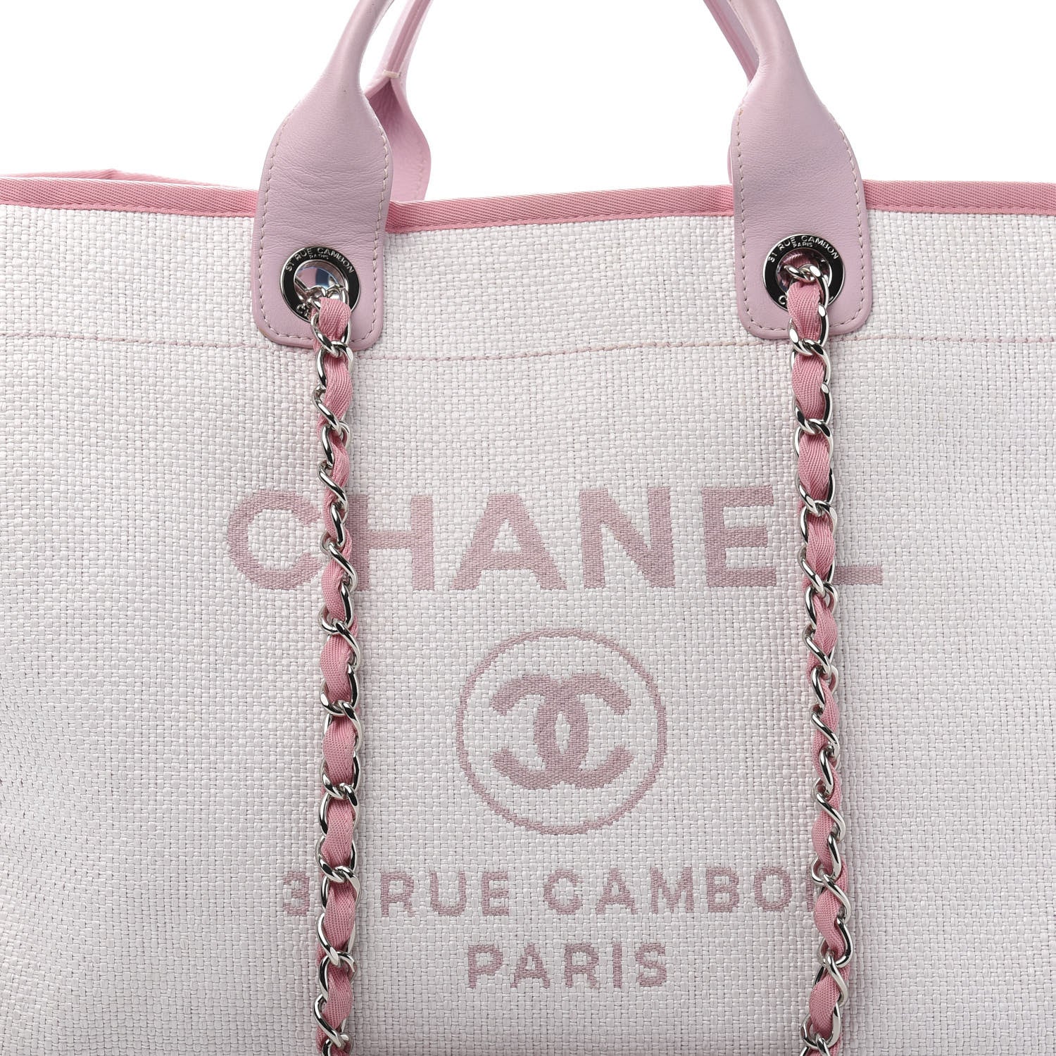 Chanel Canvas Medium Deauville Tote Pink 11 of 11