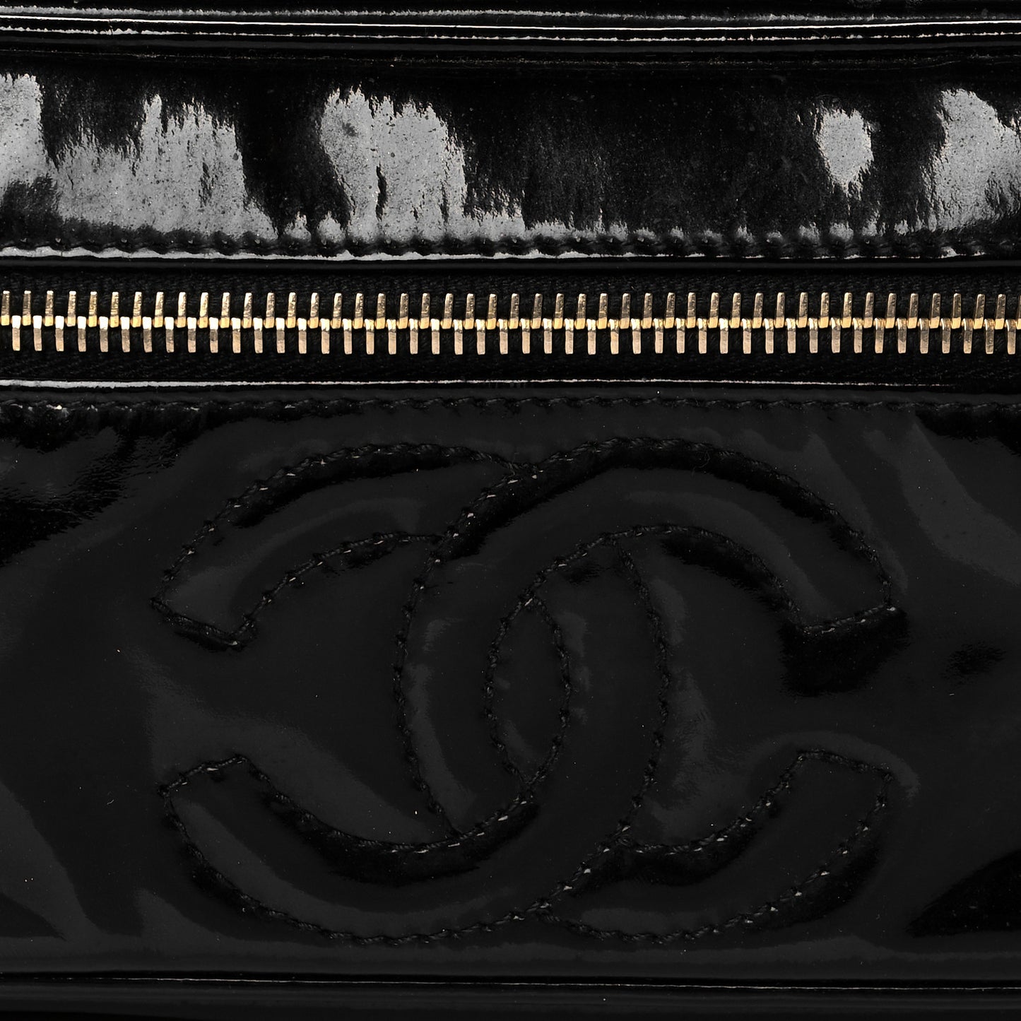 Patent Vanity Cosmetic Case Black