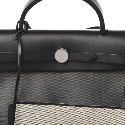 Hermes Toile H Berline Vache Hunter Herbag Zip PM 31 Black Ecru 11 of 12