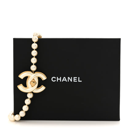 Chanel Pearl CC Turnlock Long Necklace Gold 5 of 5