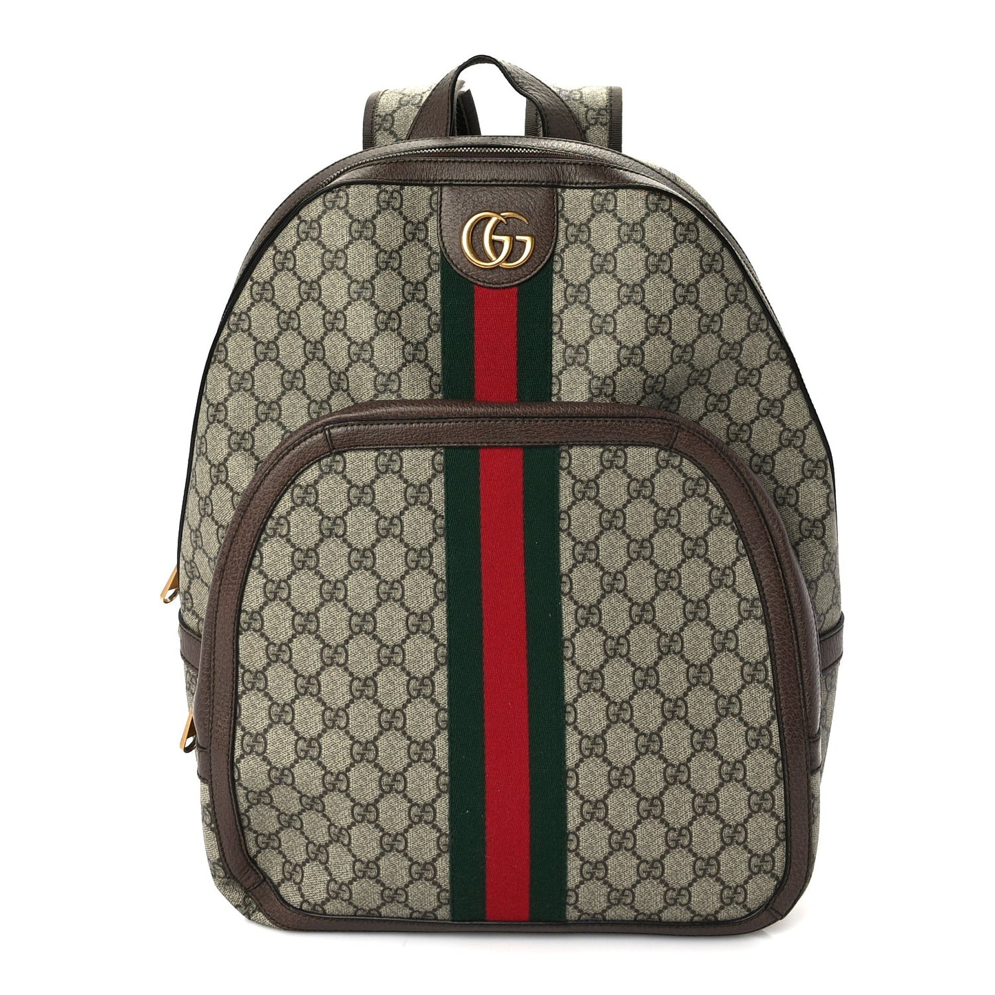 GG Supreme Monogram Medium Ophidia Day Backpack Brown