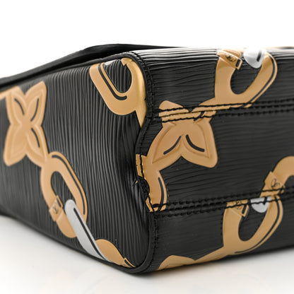 Louis Vuitton Epi Chain Flower Twist Shoulder Bag MM Black 10 of 13