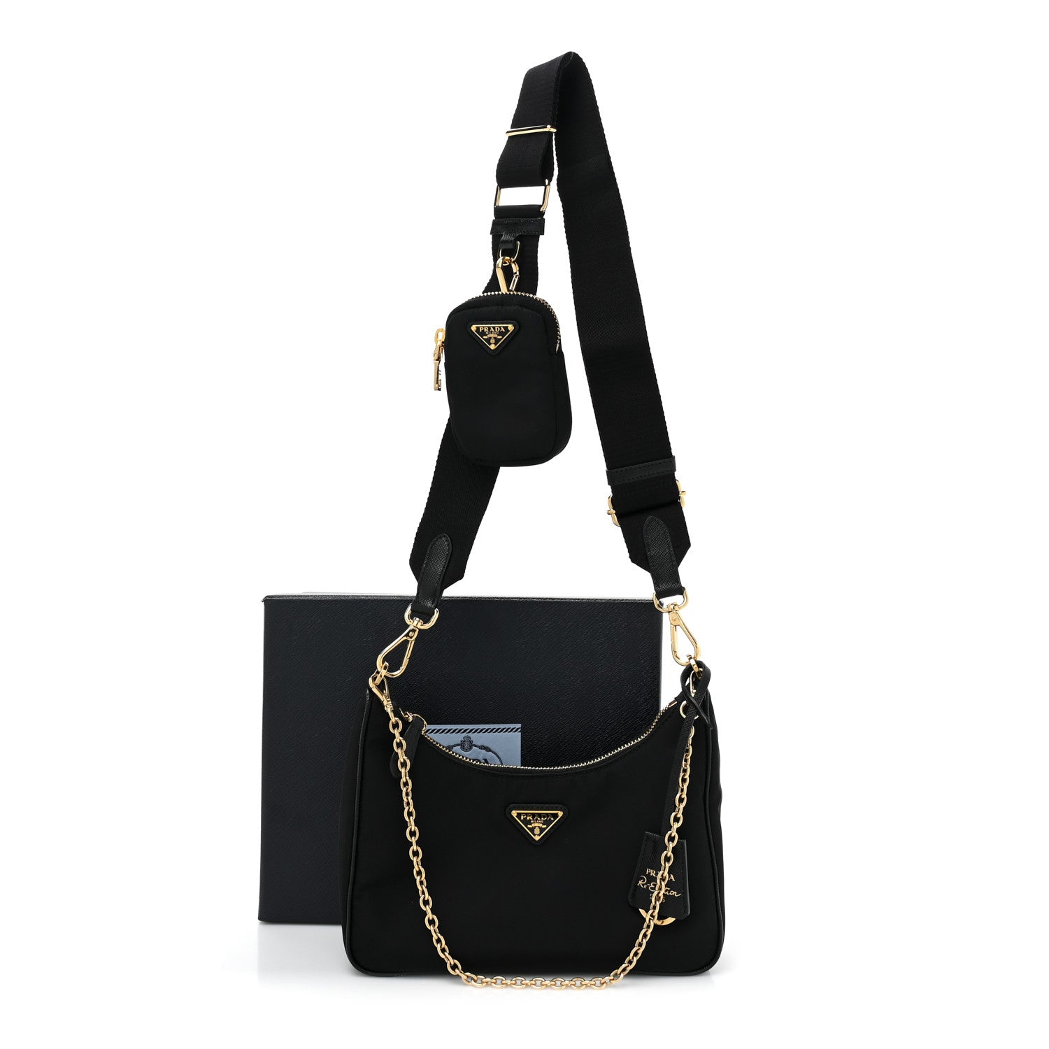 Prada Nylon Re-Edition 2005 Shoulder Bag Black 2 of 8