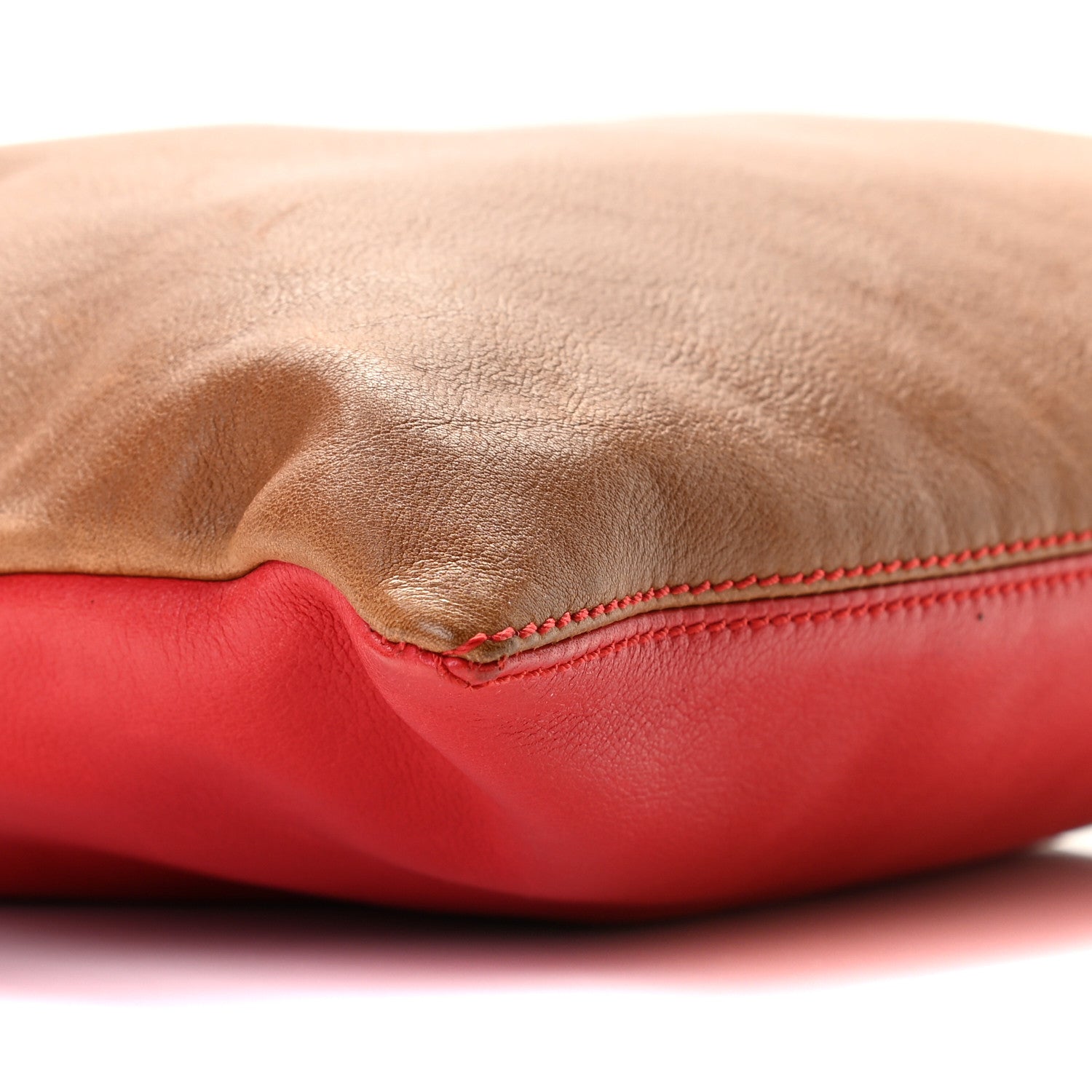 Fendi Vitello Foldover Clutch Red Brown 7 of 10