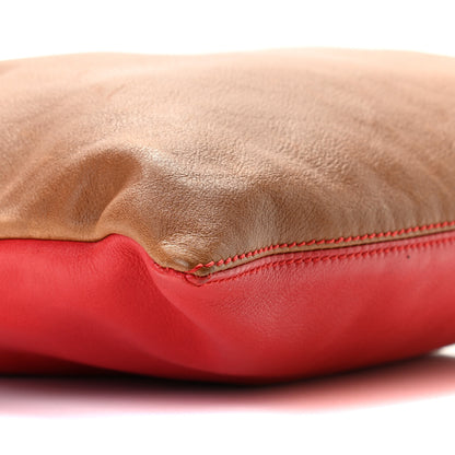 Fendi Vitello Foldover Clutch Red Brown 7 of 10