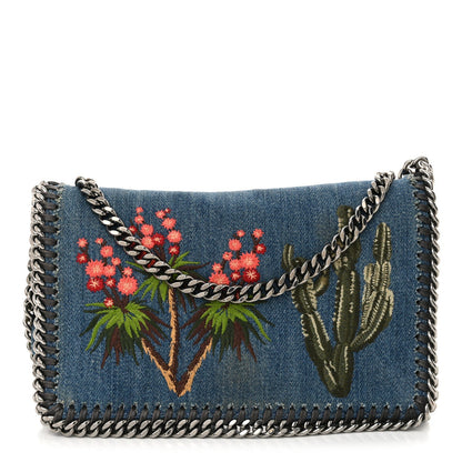 Stella McCartney Eco Denim Embroidered Falabella Crossbody Cerulean 1 of 7