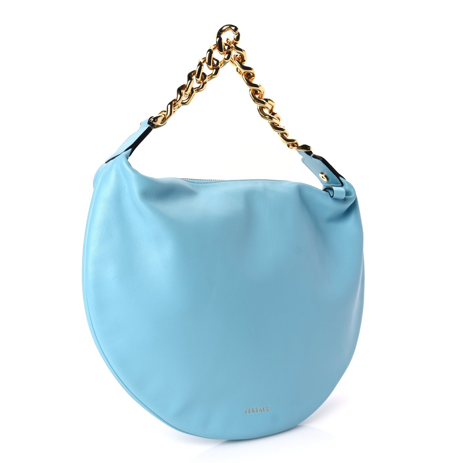 Versace Calfskin La Medusa Chain Hobo Baby Blue 2 of 8