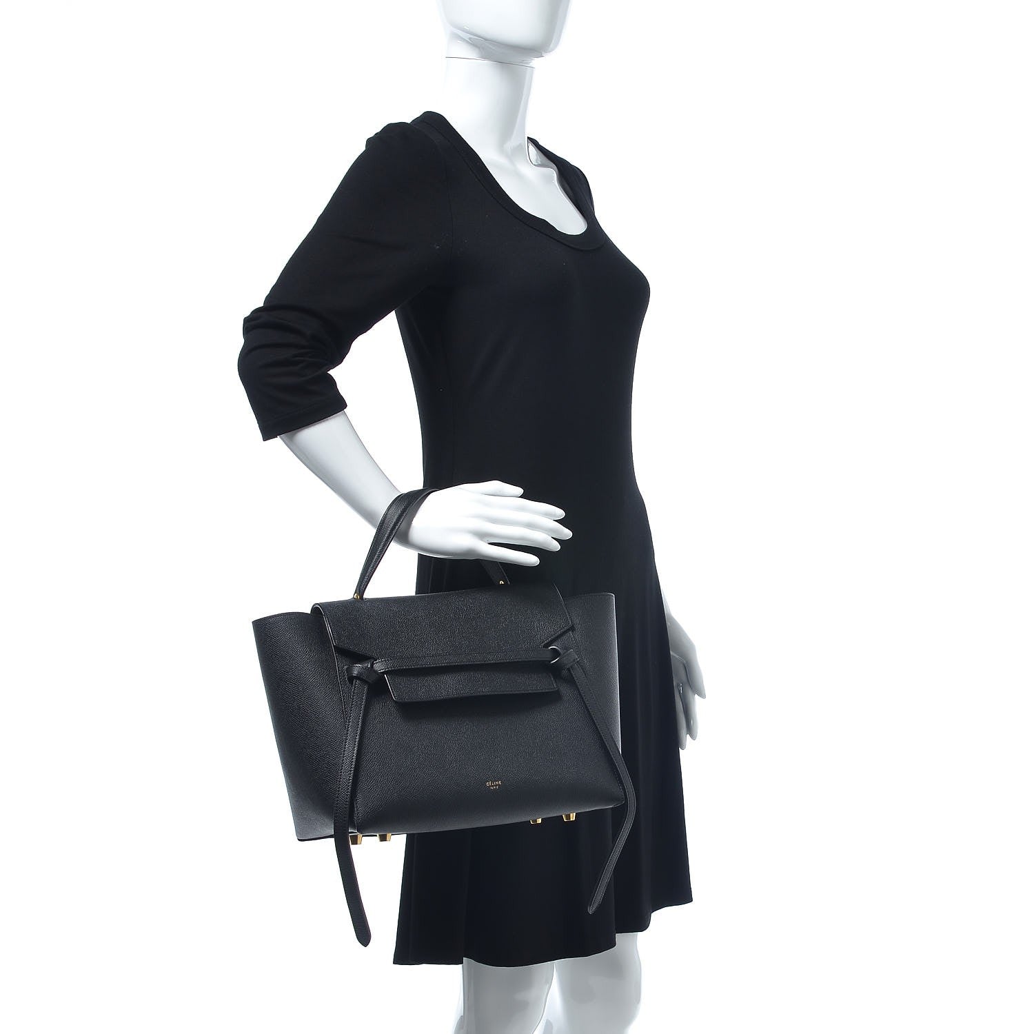 Celine Grained Calfskin Mini Belt Bag Black 2 of 7