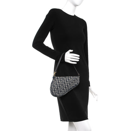 Christian Dior Monogram Mini Saddle Pochette Navy 2 of 8