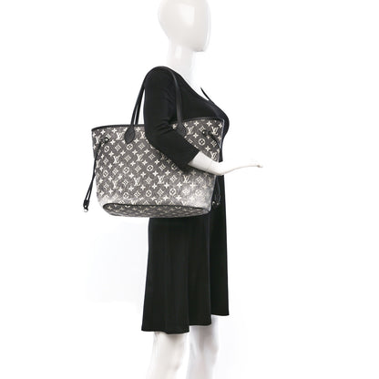 Louis Vuitton Denim Monogram Jacquard Neverfull MM Grey 2 of 8