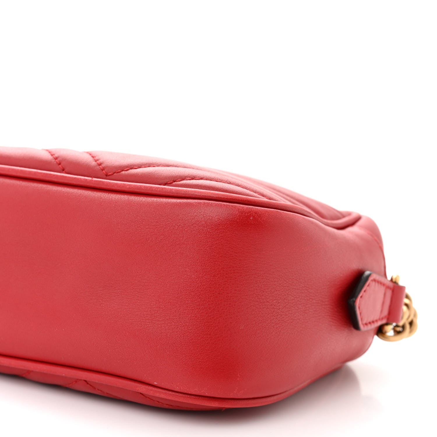 Gucci Calfskin Matelasse Small GG Marmont Chain Shoulder Bag Hibiscus Red 10 of 14