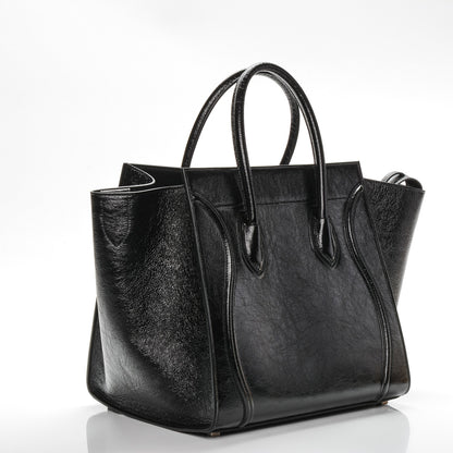 Celine Shiny Goatskin Medium Phantom Luggage Black 3 of 7