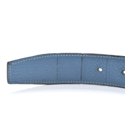 Hermes Box Togo 32mm H Belt 95 Black Blue Jean 5 of 5