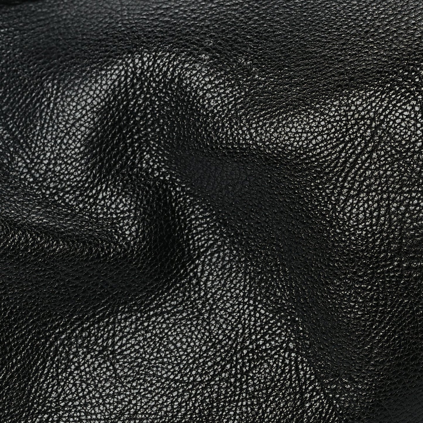 Grained Calfskin Large Bracelet Hobo Bag Black
