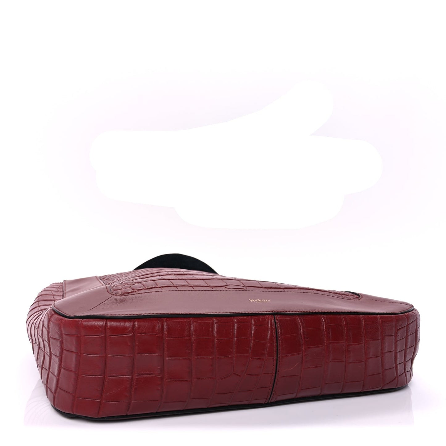Crocodile Embossed Calfskin Marloes Hobo Burgundy