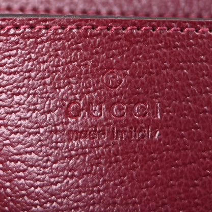 Gucci GG Supreme Monogram Textured Dollar Calfskin Small Ophidia Top Handle Shoulder Bag Beige Bordeaux 5 of 8