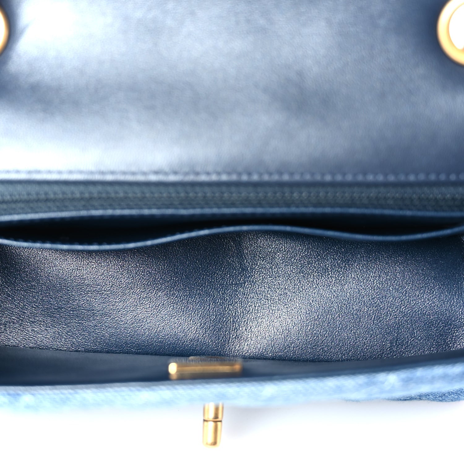 Chanel Washed Denim Quilted Mini Rectangular Flap Blue 4 of 9